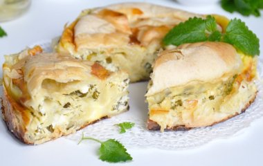 Сытный соленый пирог за 15 минут