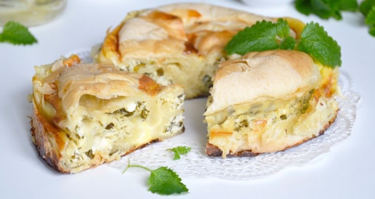 Сытный соленый пирог за 15 минут