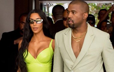 Ким Кардашьян и Канье Уэст на вечеринке журнала Vanity Fair