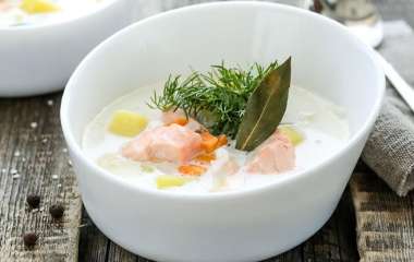 Финский рыбный суп из лосося со сливками