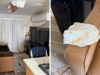 Шматок льоду пробив дах будинку та впав просто на диван у вітальні — фото