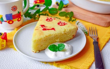 Запеканка творожная на кефире с манкой