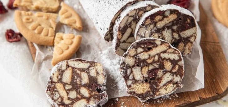 Рецепт шоколадной колбаски из печенья