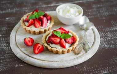 Корзинки из песочного теста со сладкой начинкой