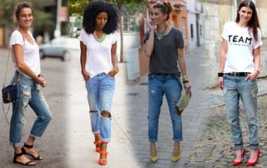 С чем носить женские джинсы бойфренды: модные образы и фото