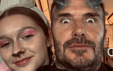 Черт и бурундучок: Дэвид Бекхэм показал хэллоуинские образы с дочкой (фото)