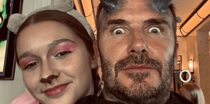 Черт и бурундучок: Дэвид Бекхэм показал хэллоуинские образы с дочкой (фото)