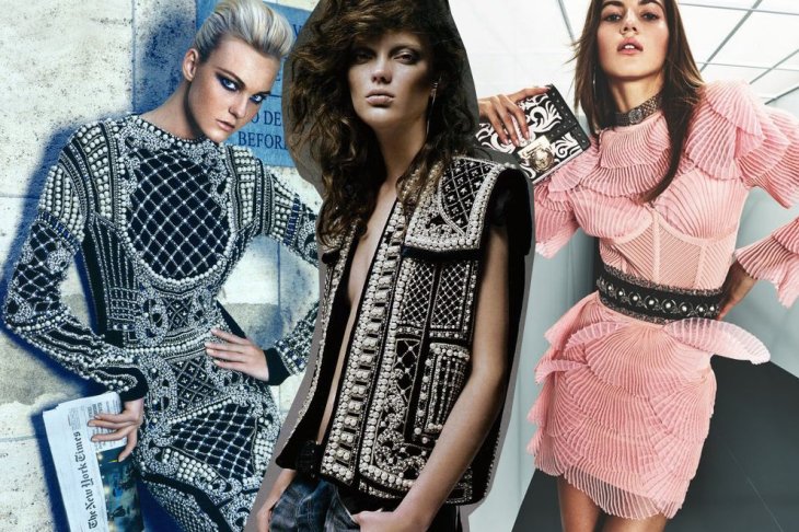 Мила Йовович в рекламной кампании Balmain осень-зима 2018-2019