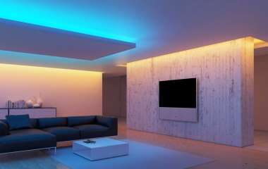 Монтаж светодиодной подсветки потолка