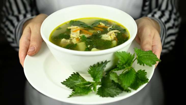 Легкий и полезный суп из крапивы
