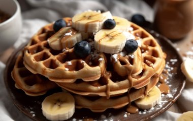 Бананово-овсяные вафли с гречневым медом