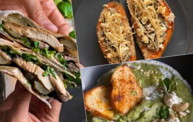 Обед вегетарианца: готовим сочный батат, сэндвичи и зеленый сливочный суп