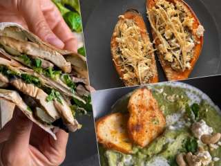 Обед вегетарианца: готовим сочный батат, сэндвичи и зеленый сливочный суп