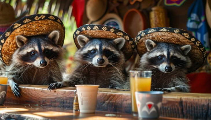 Троє єнотів викрали у жінки замовлену у ресторані мексиканську їжу