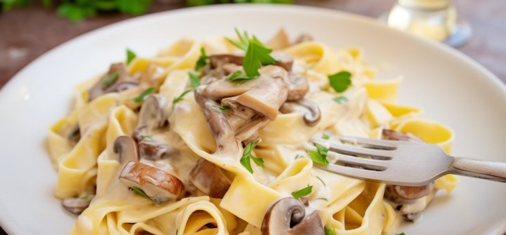 Готовим очень вкусную пасту с белыми грибами