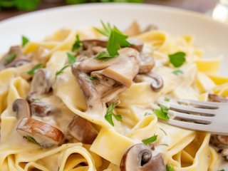 Готовим очень вкусную пасту с белыми грибами