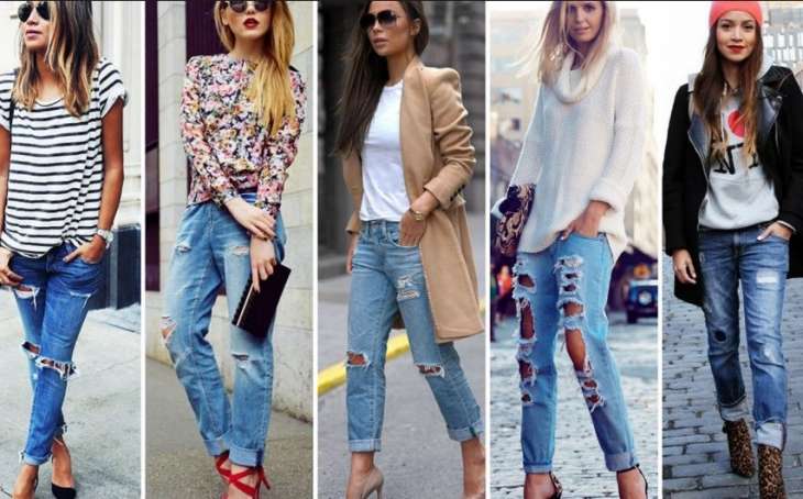 С чем носить рваные джинсы: модные образы и фото