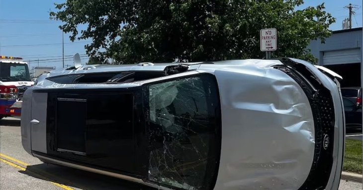 Аварія через комаху: внаслідок ДТП автомобіль перекинувся