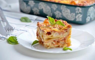 Легкая лазанья с моцареллой