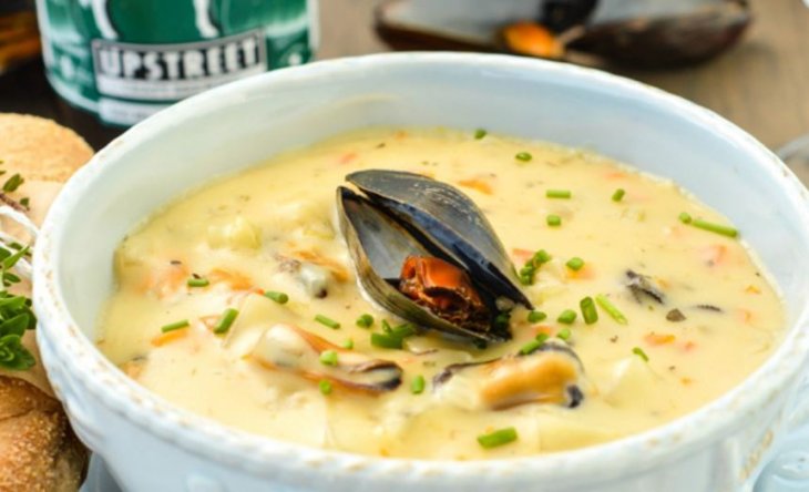 Крем суп кукурузный с мидиями
