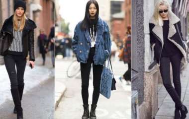 С чем носить женские черные джинсы: модные образы и фото