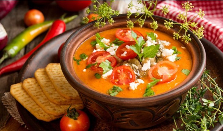 Зеленый чили суп с баклажаном