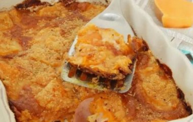 Тыква с пармезаном и ветчиной