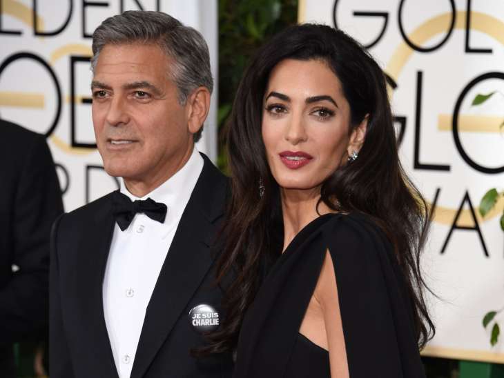 Амаль Клуни примерила аутфит терракотового цвета