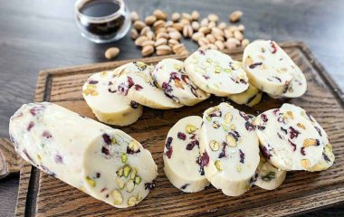 Рецепт сладкой колбаски из белого шоколада