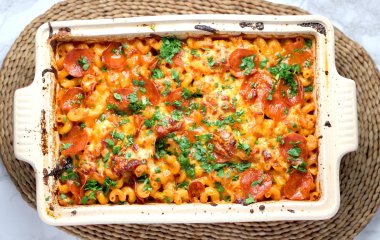 Запеканка из макарон с мясом — быстрый ужин