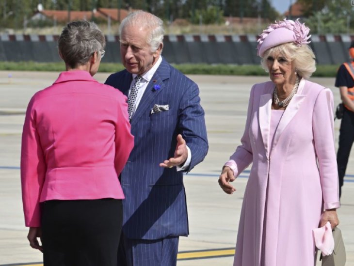 В розовом пальто и шляпе-таблетке: королева Камилла с королем Чарльзом прибыли во Францию