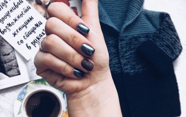 Модный маникюр и дизайн ногтей черного цвета, фото 