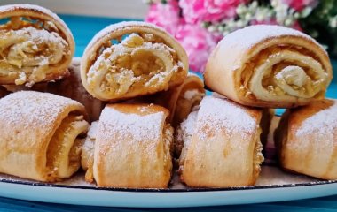 Печенье на кефире с яблочной начинкой 