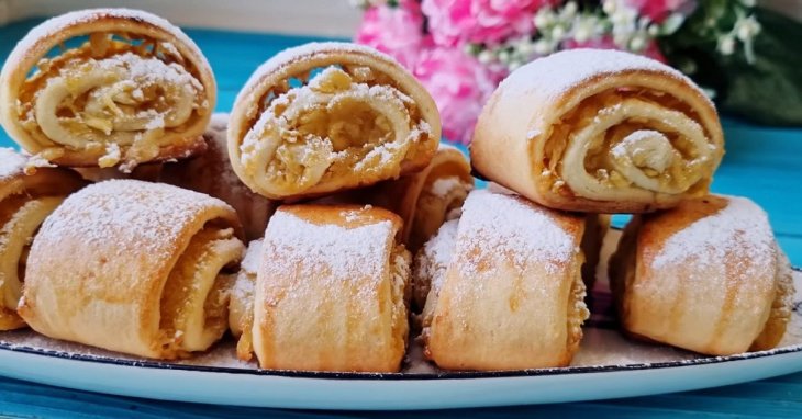 Печенье на кефире с яблочной начинкой 