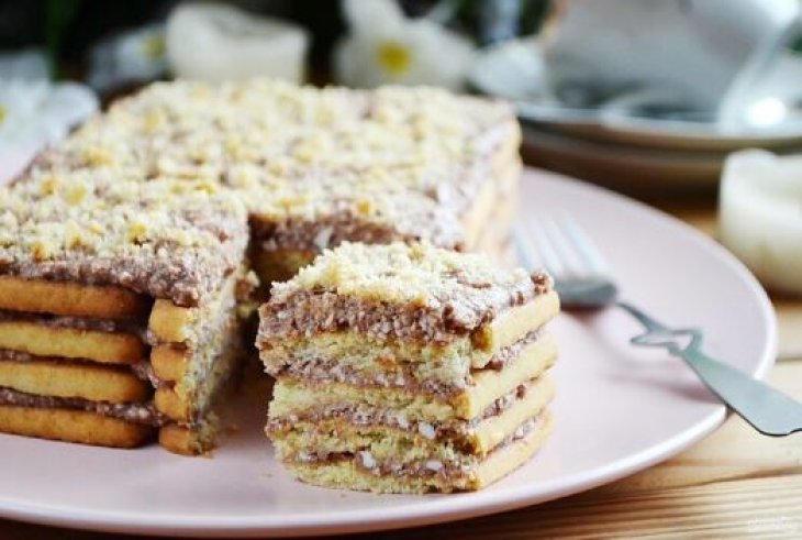 Торт с орехами без выпечки