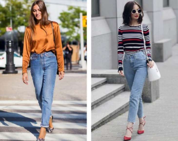 С чем носить джинсы с высокой талией: модные образы и фото