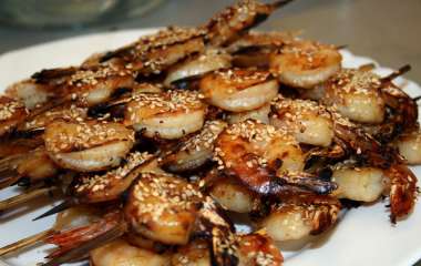 Креветки, запеченные в ванильном масле