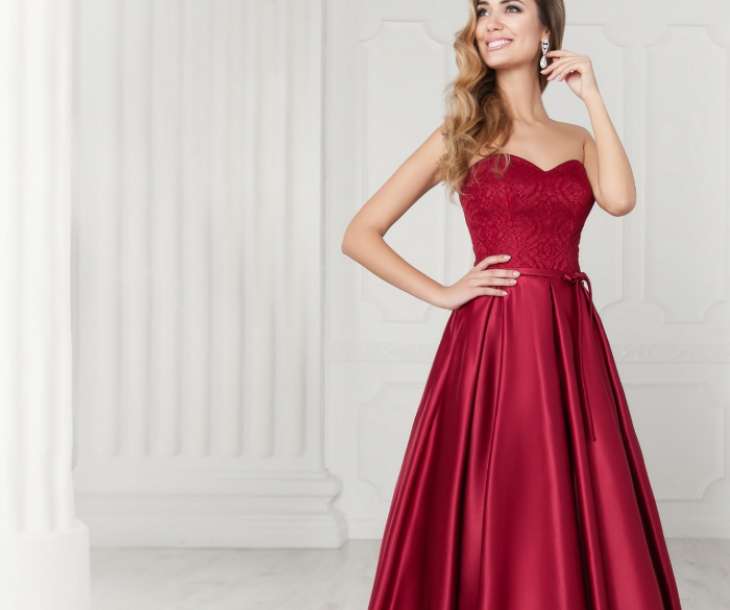 Модные вечерние платья красного цвета, фото