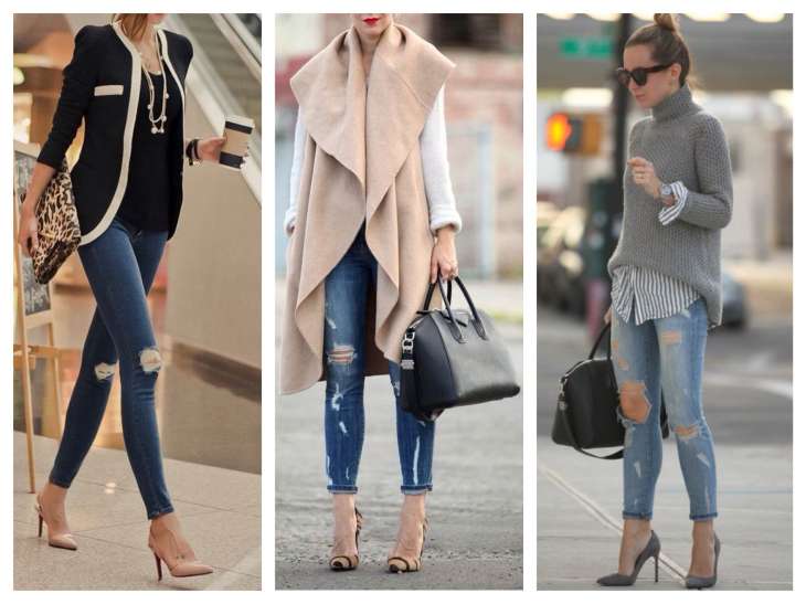 Как носить джинсы под каблуки, фото стильных образов