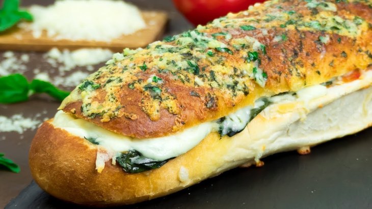 Рецепт фаршированного батона с мясом и грибами