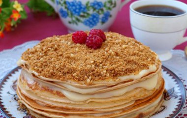 Очень легкий рецепт лимонного торта из блинов