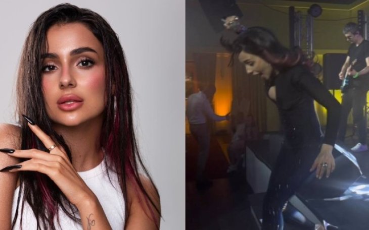 Анна Тринчер на высоких каблуках упала со сцены прямо на пол