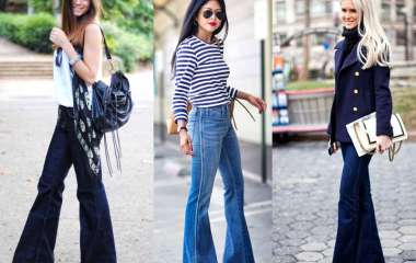 С чем носить джинсы-клеш?