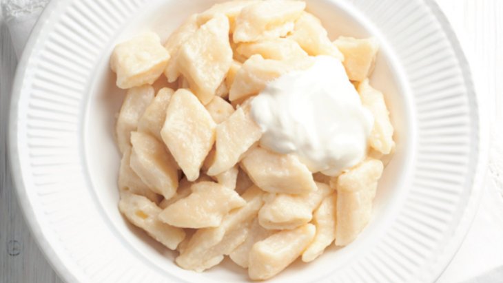 Галушки яблочные и творожные