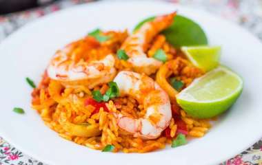 Паэлья с креветками