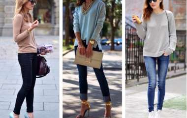 С чем носить женские джинсы скинни: модные образы и фото