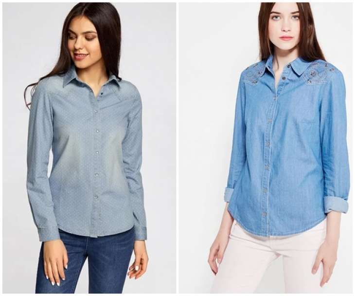 Модные женские джинсовые рубашки 2019
