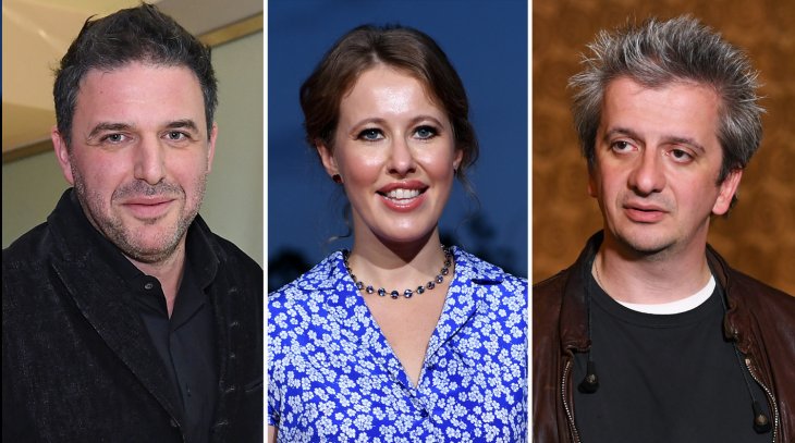 Ксения Собчак, Константин Богомолов, Максим Виторган на презентации аудиоспектакля