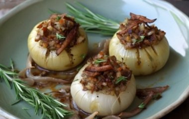 Рецепт пікантної фаршированої цибулі