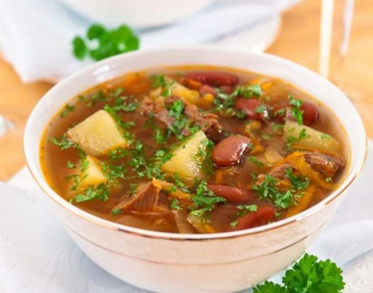 Суп с красной фасолью 
